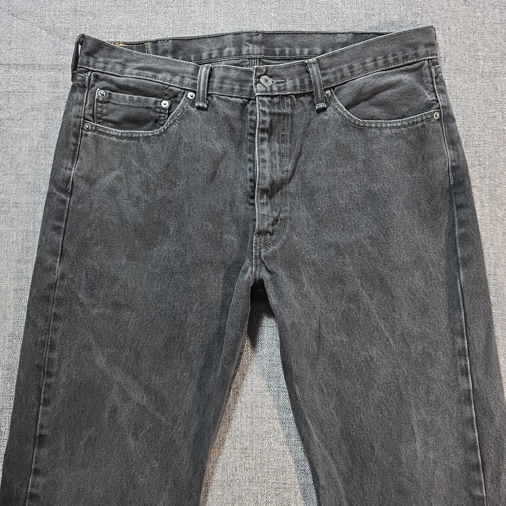 Levis 505 Jeans Mens 38x32 Black Regular Fit Straight 100% Cotton Pants Casual